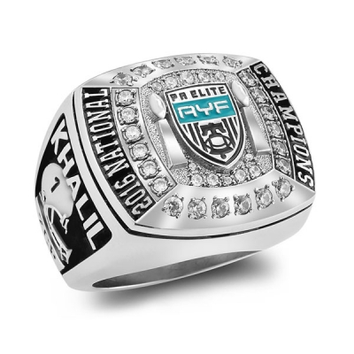 Custom made national league championship rings with more CZ stones