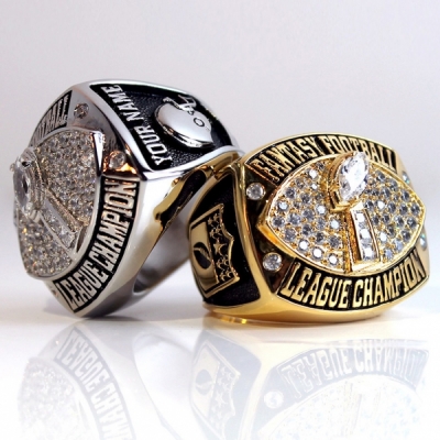 Fantacy football championship rings customized with player name&number 